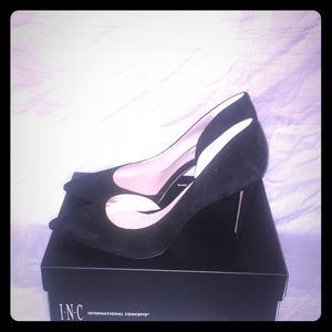 INC Black Suede Pumps